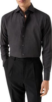 Eton Slim Fit Houndstooth Flannel Dress Shirt