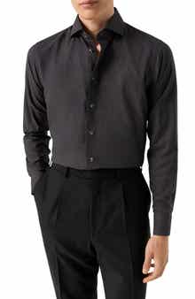 Eton Slim Fit Houndstooth Flannel Dress Shirt