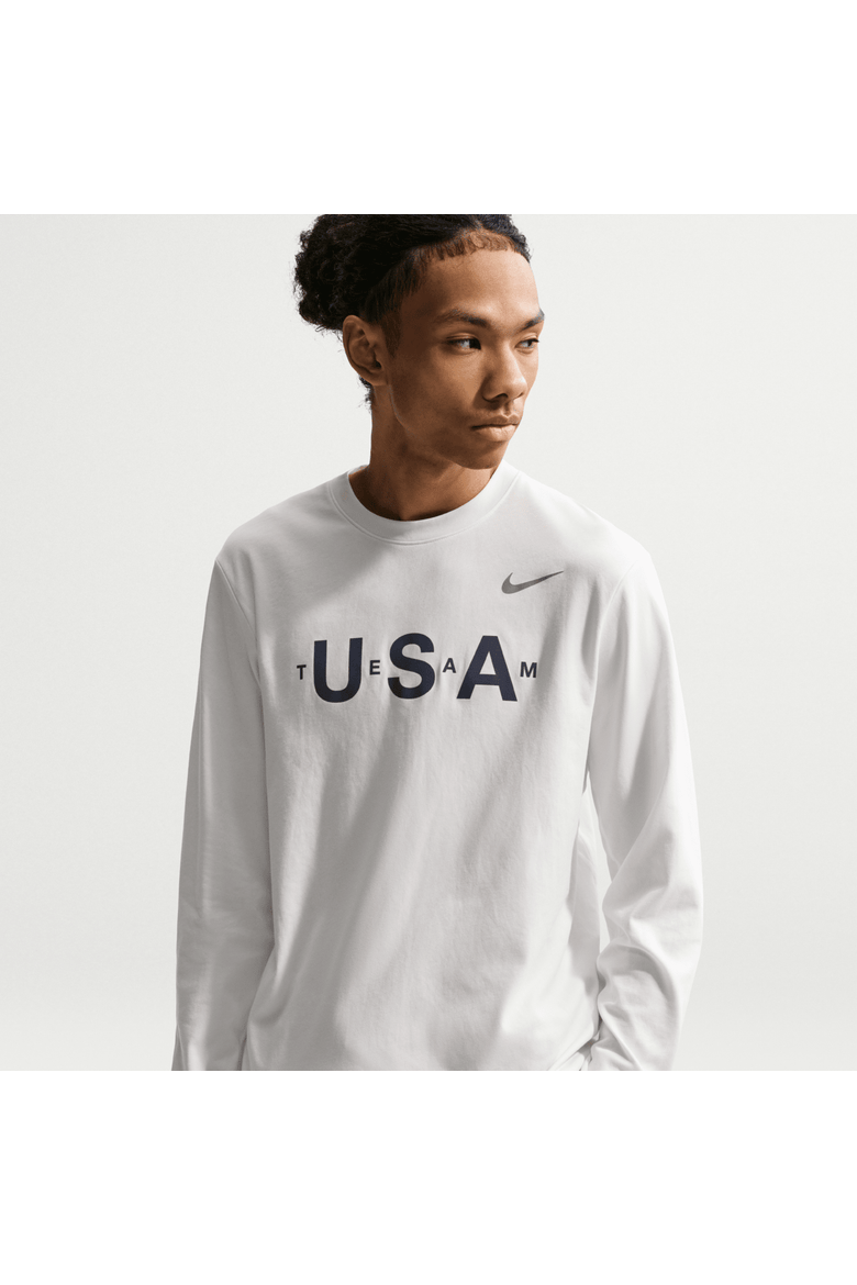 Men's Nike ACG  White Team USA Dri-FIT Primary Logo Long Sleeve T-Shirt, Alternate, color, White