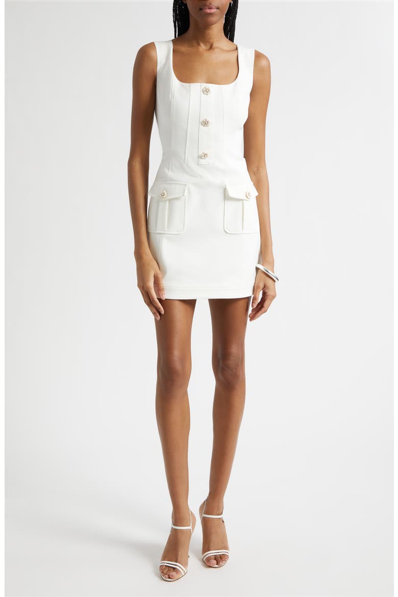 Azalea Cotton Blend Minidress, Main, color, IVORY
