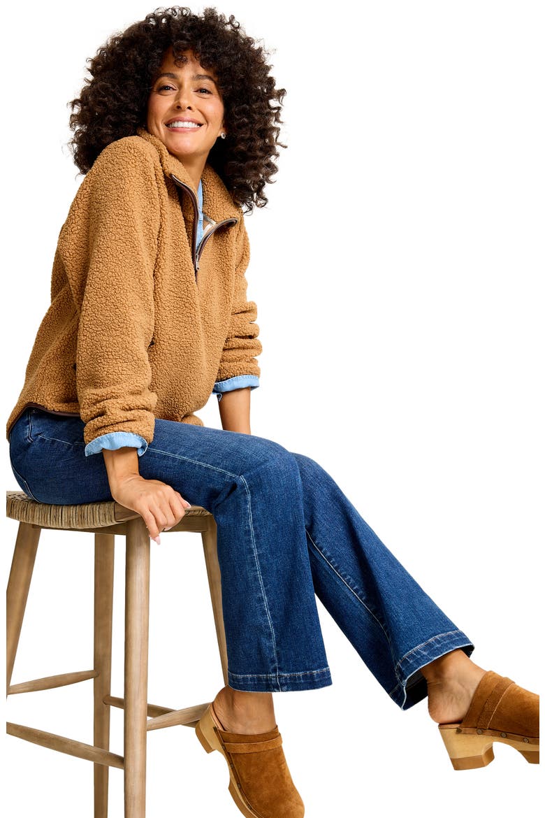 High Pile Fleece Half-Zip, Alternate, color, GOLDEN SUGAR