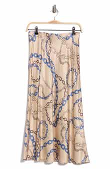 Rails Anya Print Satin Midi Skirt