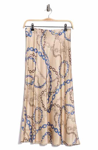 Rails Anya Print Satin Midi Skirt