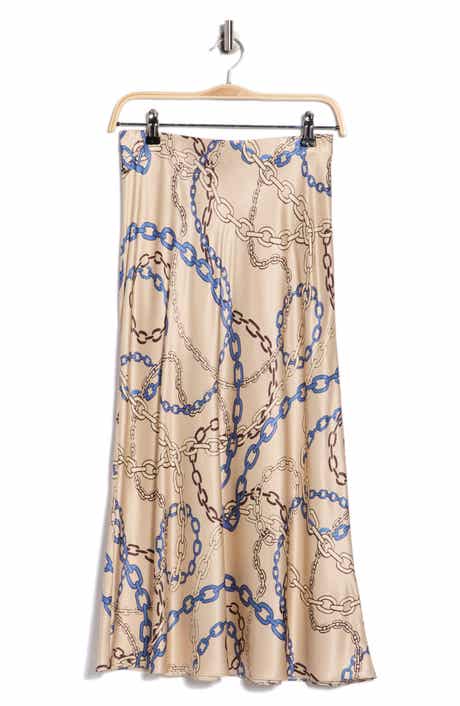 Rails Anya Print Satin Midi Skirt