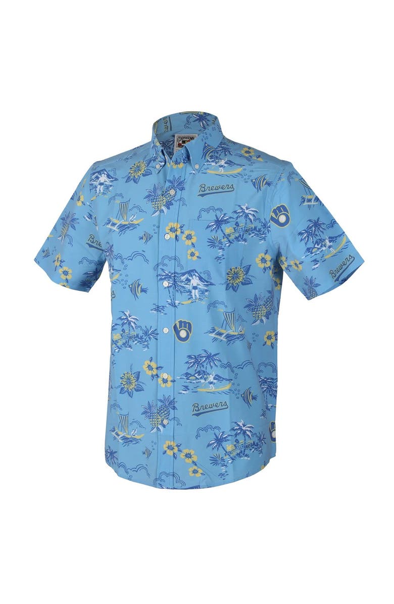 Reyn Spooner Men's Reyn Spooner Light Blue Milwaukee Brewers Kekai Button-Down Shirt, Alternate, color, 