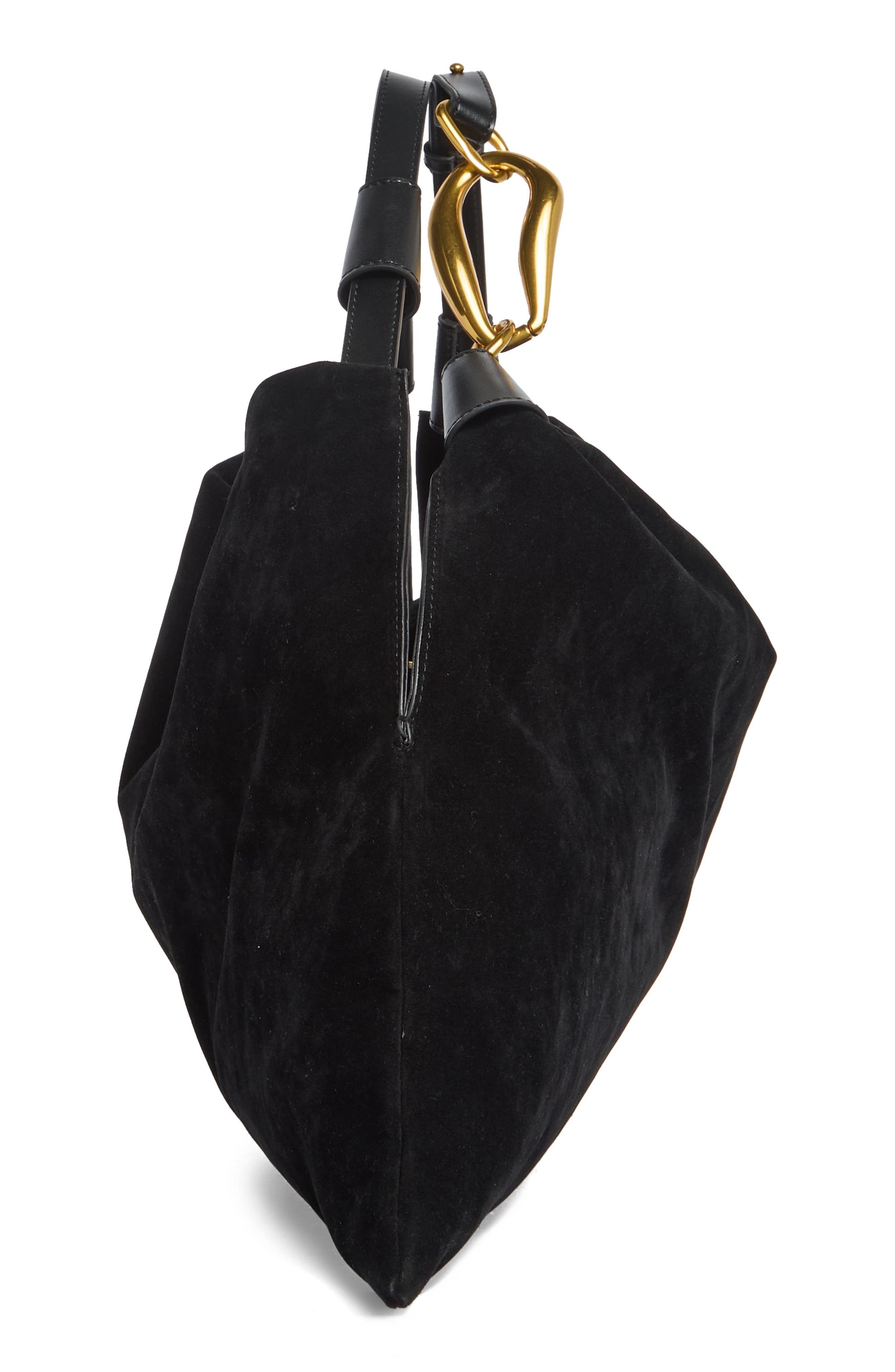 BCBG Hardware Ring Hobo Bag, Alternate, color, Black
