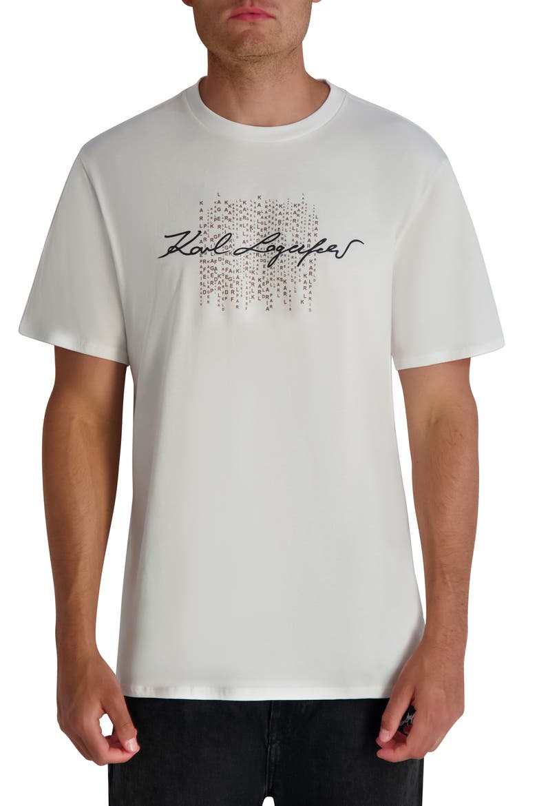 Printed Signature Graphic T-Shirt, Main, color, WHITE