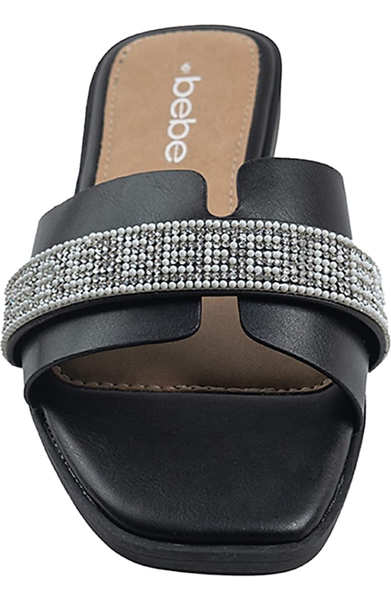 bebe Rhinestone Slide Sandal, Alternate, color,