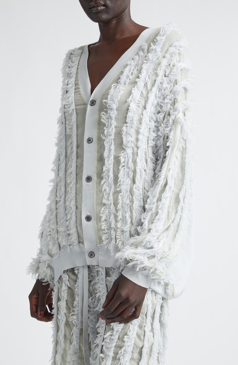 ZANKOV Wes Fringe Cardigan, Alternate, color, Oyster