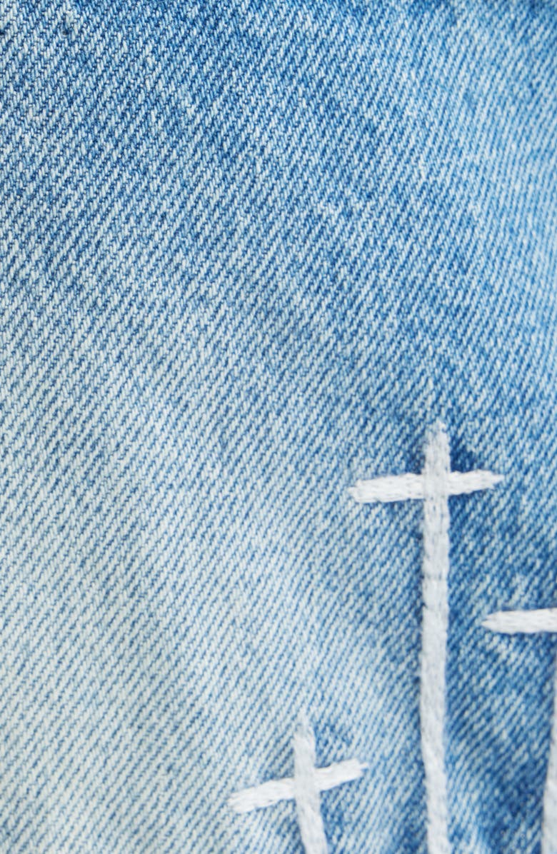 RtA Mael Slim Flare Jeans, Alternate, color, Costal Drift Triple Cross