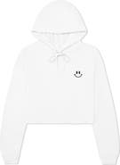 Dalix Smile Face Cropped Hoodie