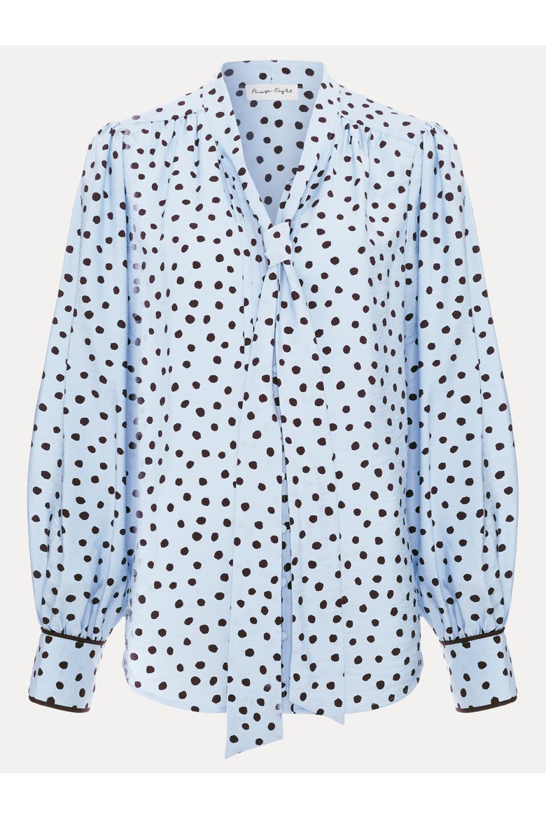 Coco Tie Neck Polka Dot Blouse, Alternate, color, Blue