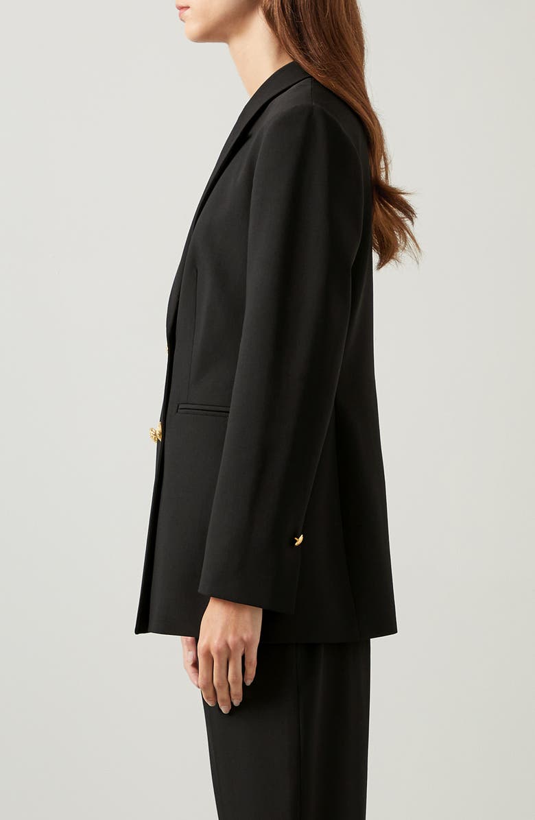 LK Bennett Mariner Tweed Longline Jacket, Alternate, color, Black