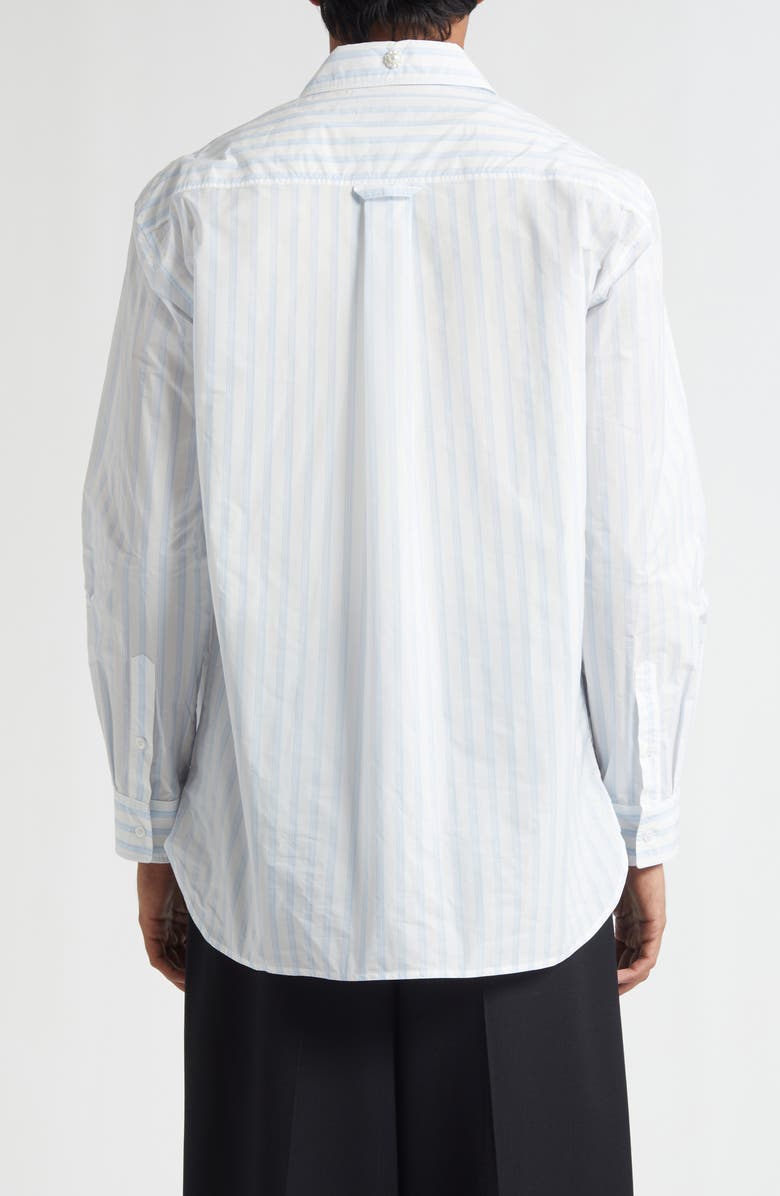 Simone Rocha Easy Stripe Button-Up Shirt, Alternate, color, White/ Blue