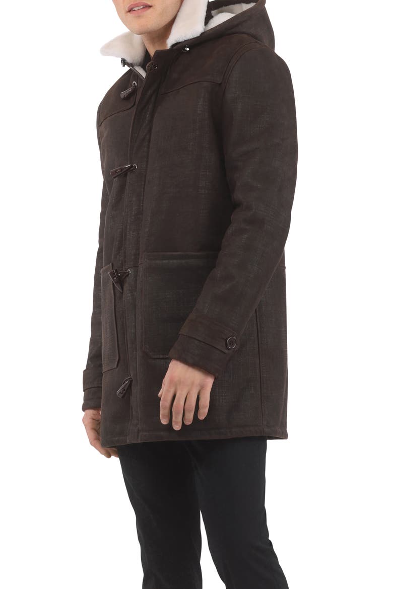 Men's Genuine Shearling Parka, Alternate, color, Brown Pattern/White