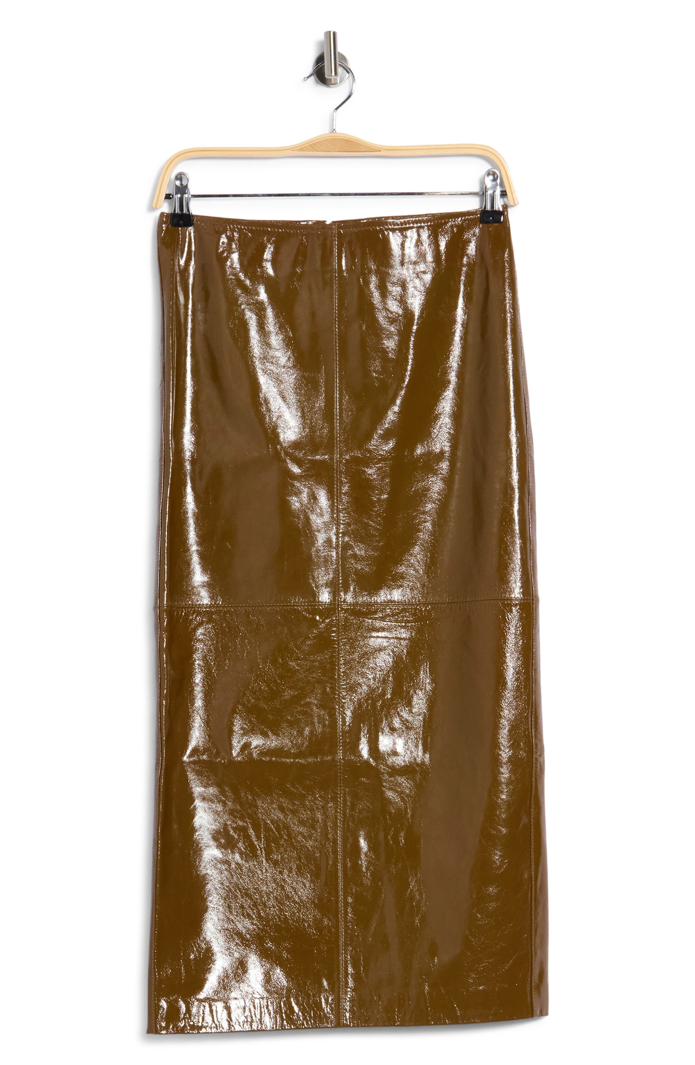 Marta Leather Midi Skirt