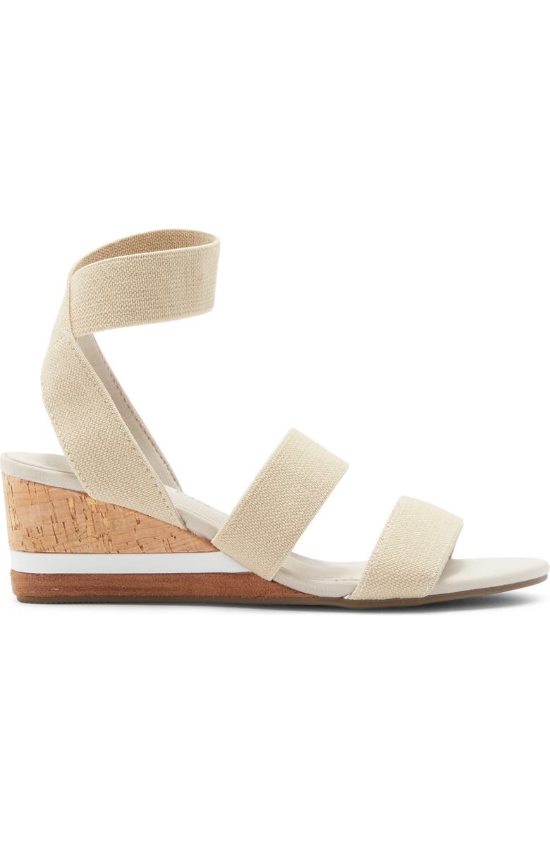 Anne Klein Barnett Wedge Ankle Strap Sandal, Alternate, color, Natural