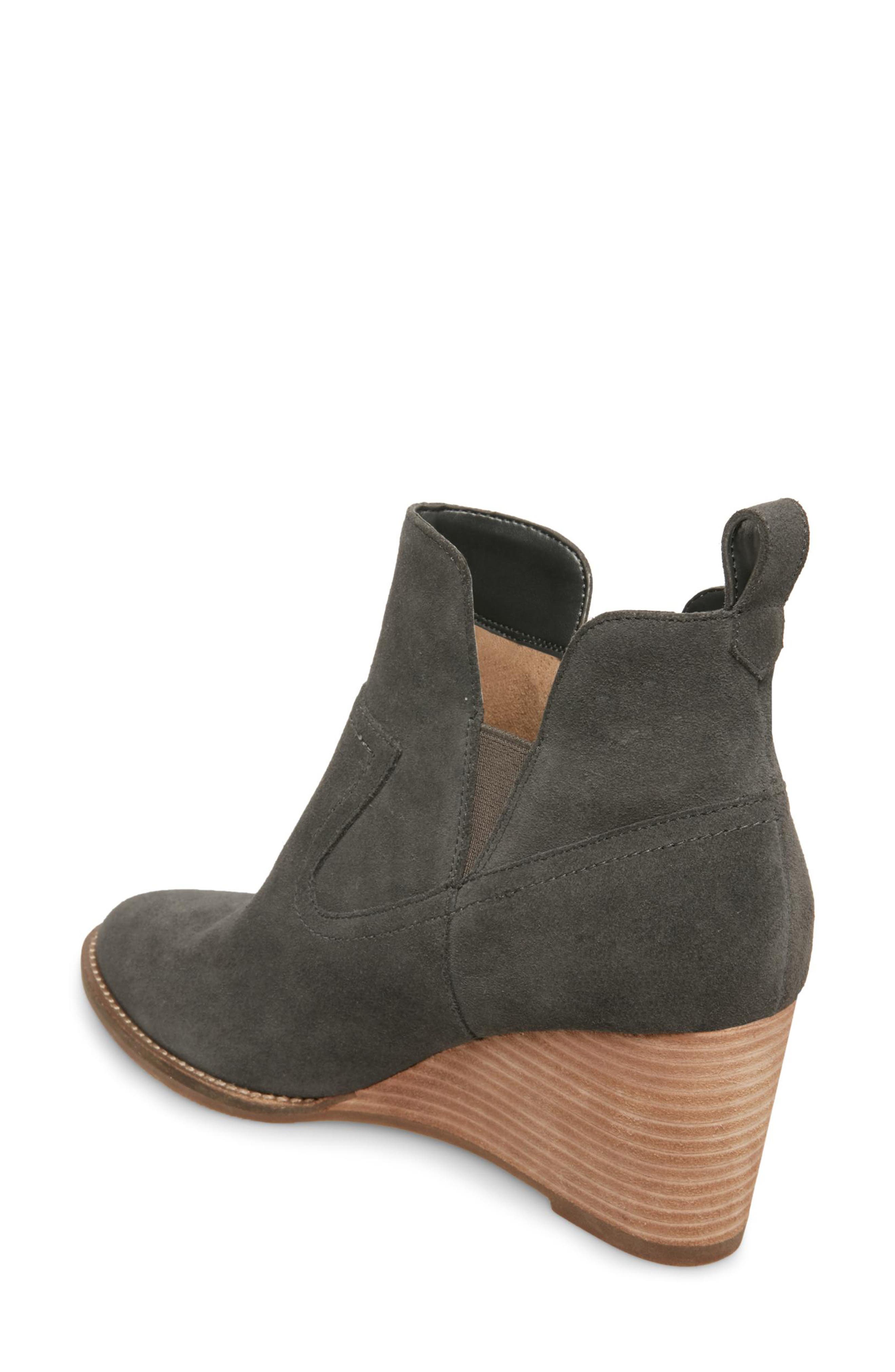 Blondo Irving Waterproof Wedge Bootie, Alternate, color, Dark Grey Suede