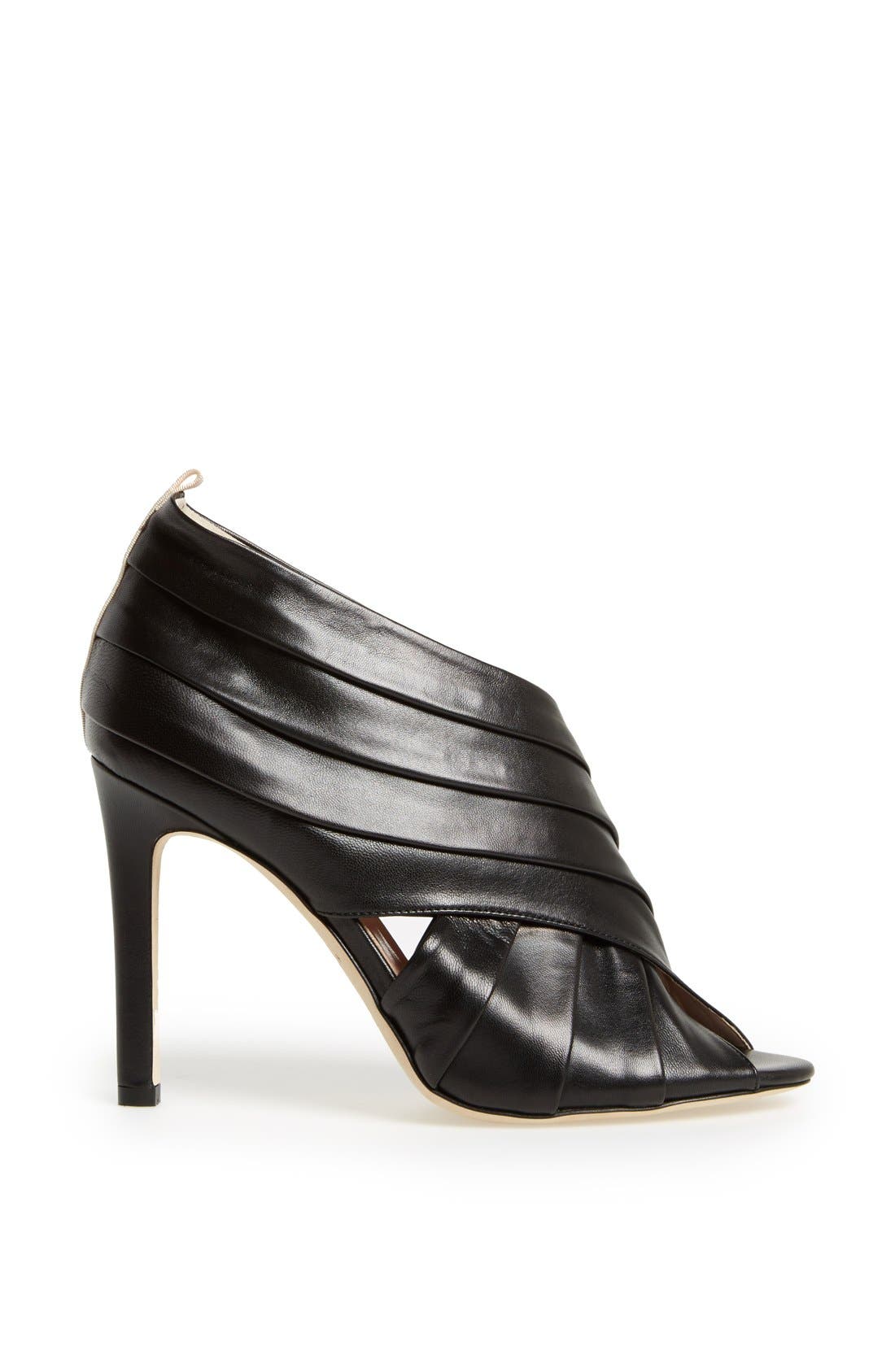 SJP 'Alyssa' Peep-Toe Bootie, Alternate, color, BLACK