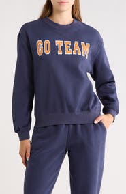 90 DEGREE BY REFLEX Varsity Vault Fleece Graphic Sweatshirt