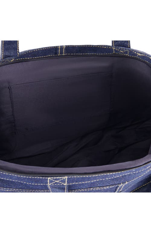 Uspa Accessories Multipocket Denim Tote Bag In Blue