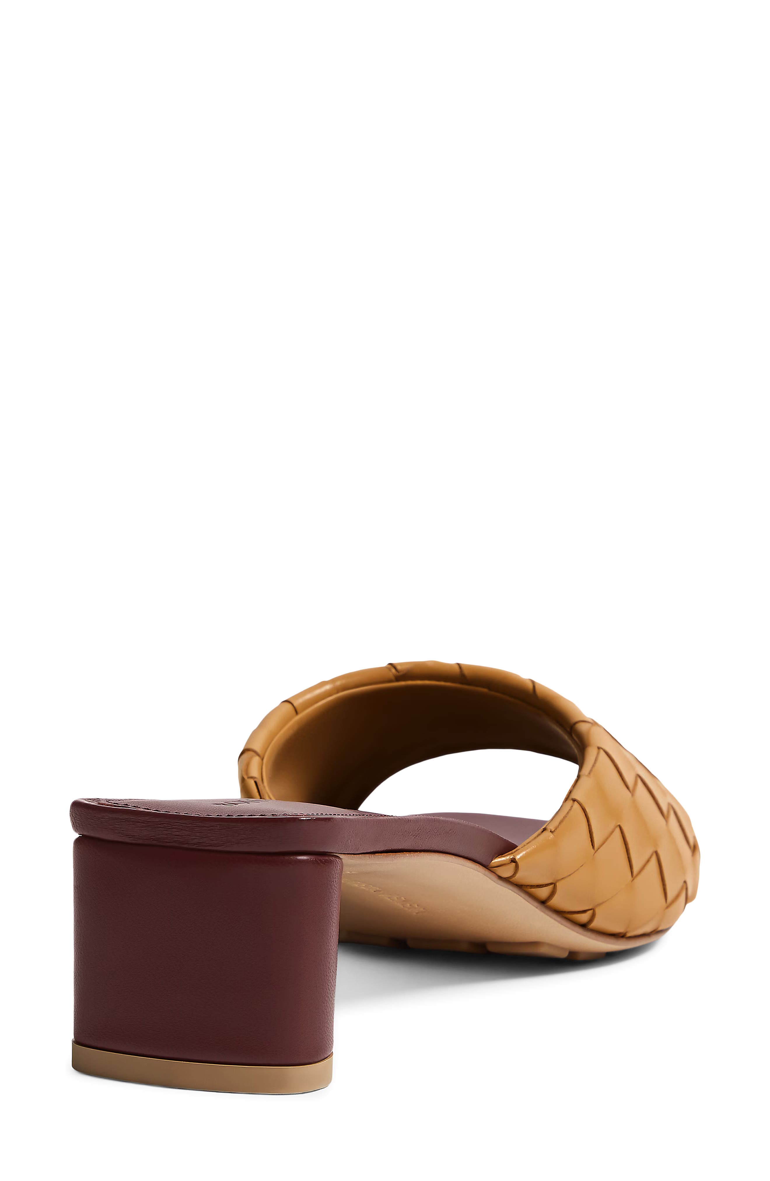 Livia Infilato Intrecciato Slide Sandal, Alternate, color, MOJAVE BEIGE/ SIENNA BROWN