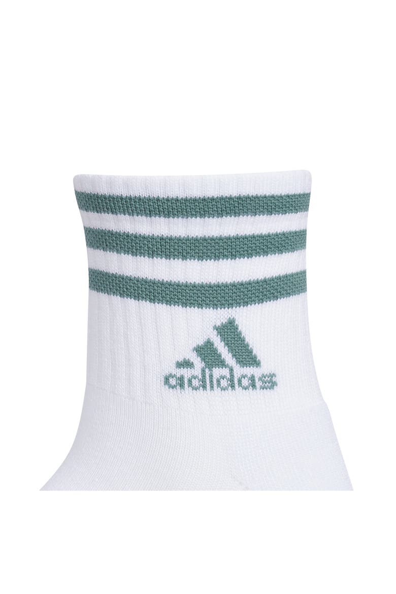 Cushioned 3-Pack High Quarter Socks, Alternate, color, WHITE/ TEAL GREEN/ MINT GREEN