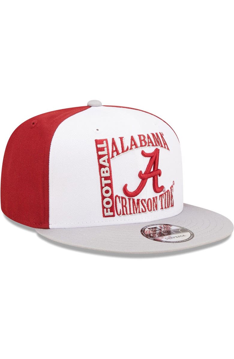 New Era Men's New Era White/Crimson Alabama Crimson Tide Retro Sport 9FIFTY Snapback Hat, Alternate, color,