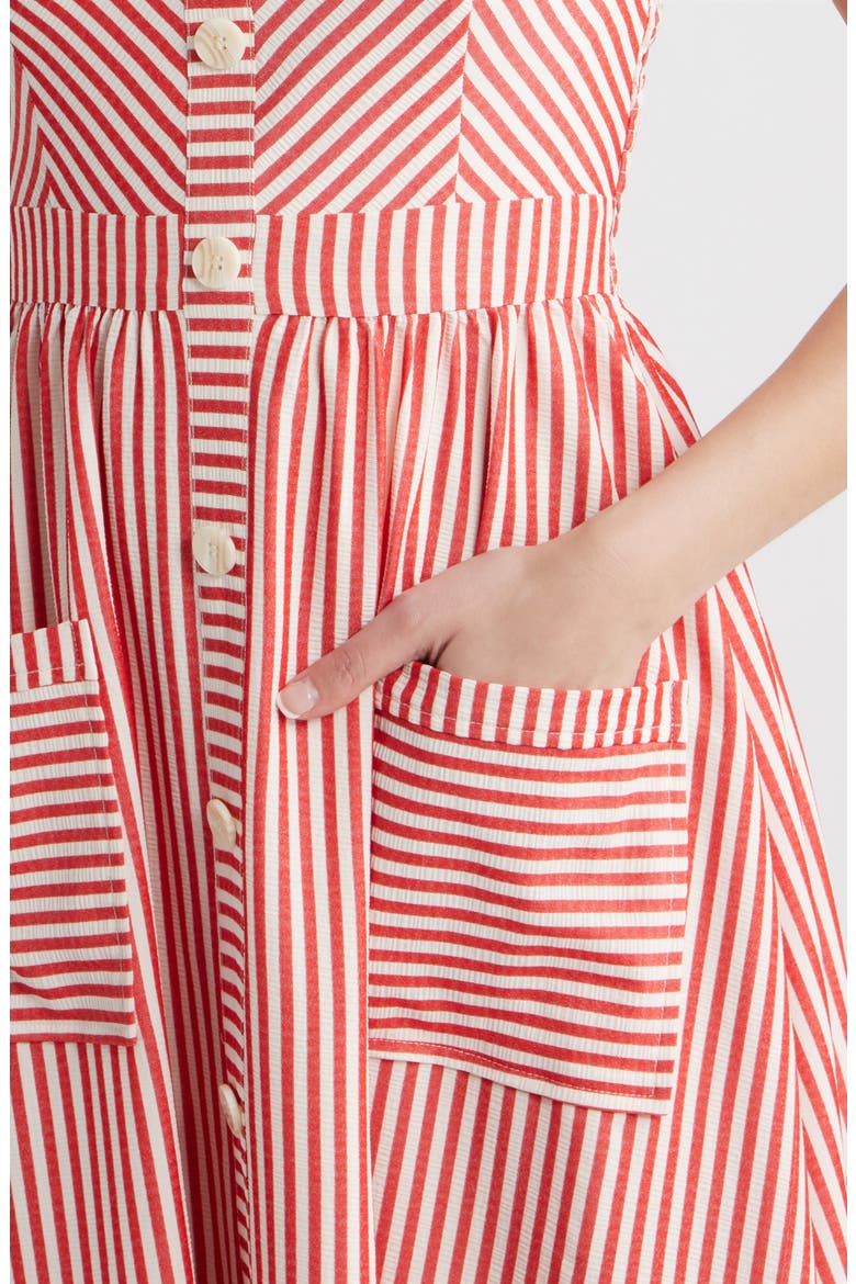 Stripe Patch Pocket Sundress, Alternate, color, RED
