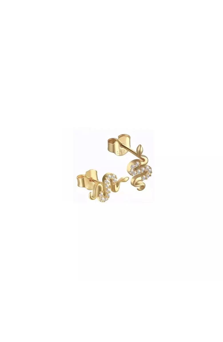 Mazin Jewels Mini Snake Studs, Main, color, Gold
