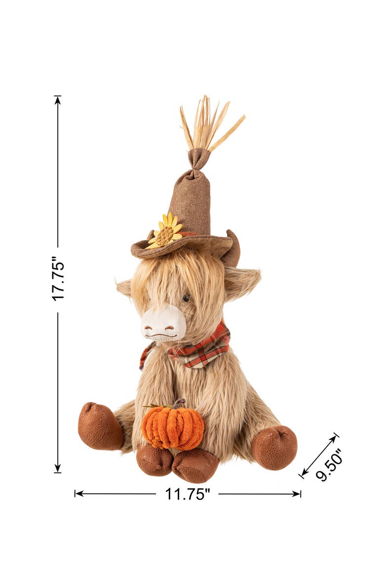 Christmas Fabric Highland Cow Table Decor, Alternate, color, Orange