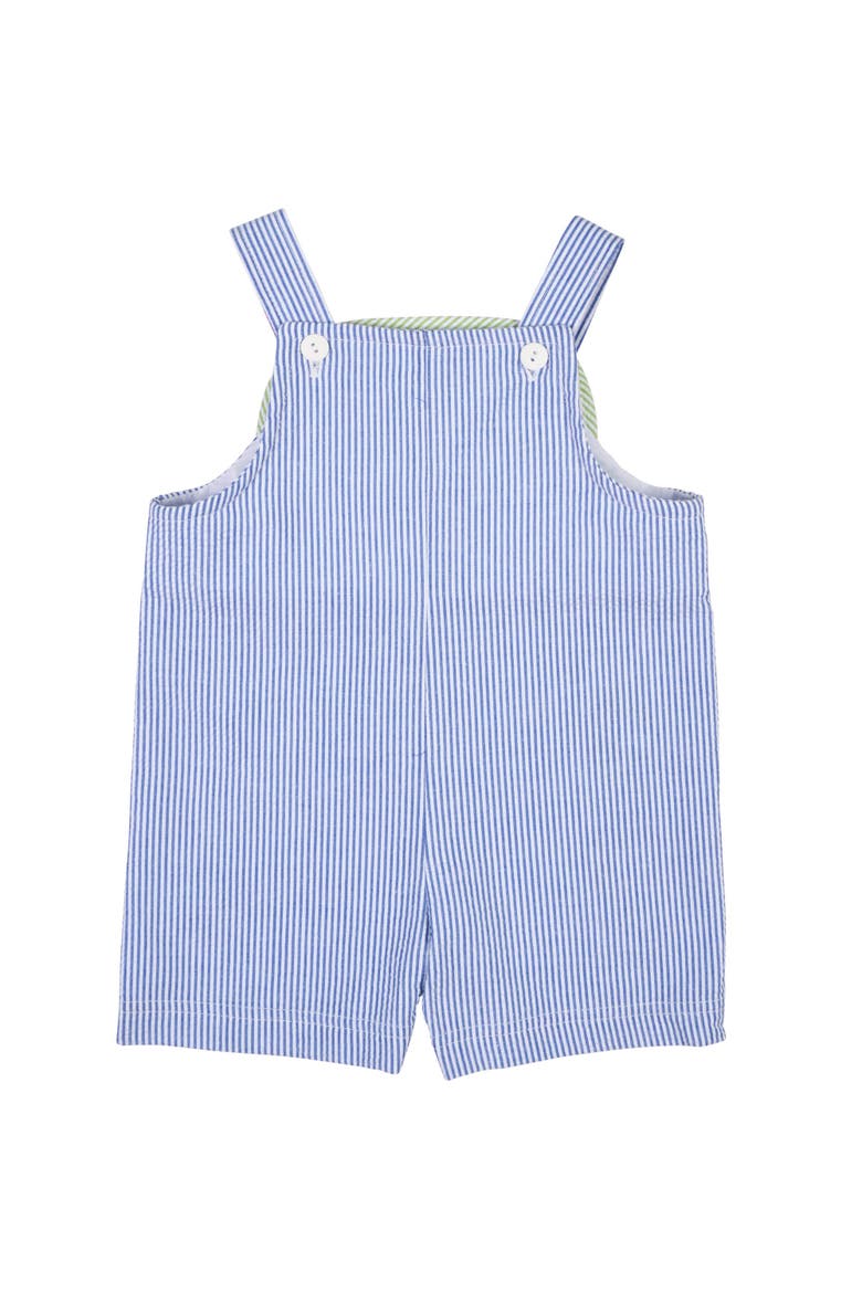 Seersucker Shortall With Cars, Alternate, color, Blue/White