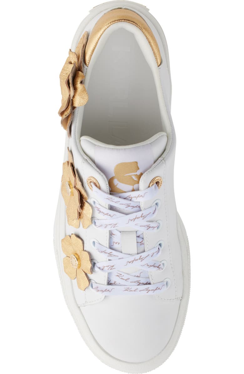 KARL LAGERFELD PARIS Georgia Sneaker, Alternate, color, Bright White/ Gold