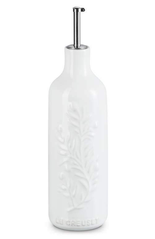 Le Creuset Olive Branch Stoneware Oil Cruet In White