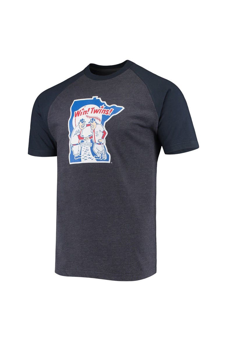 Men's Stitches Heathered Navy Minnesota Twins Raglan T-Shirt, Alternate, color, Heather Navy