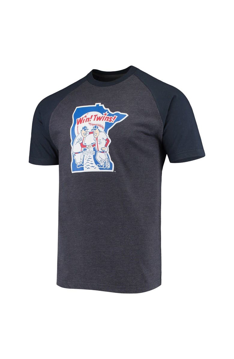 STITCHES Men's Stitches Heathered Navy Minnesota Twins Raglan T-Shirt, Alternate, color, 