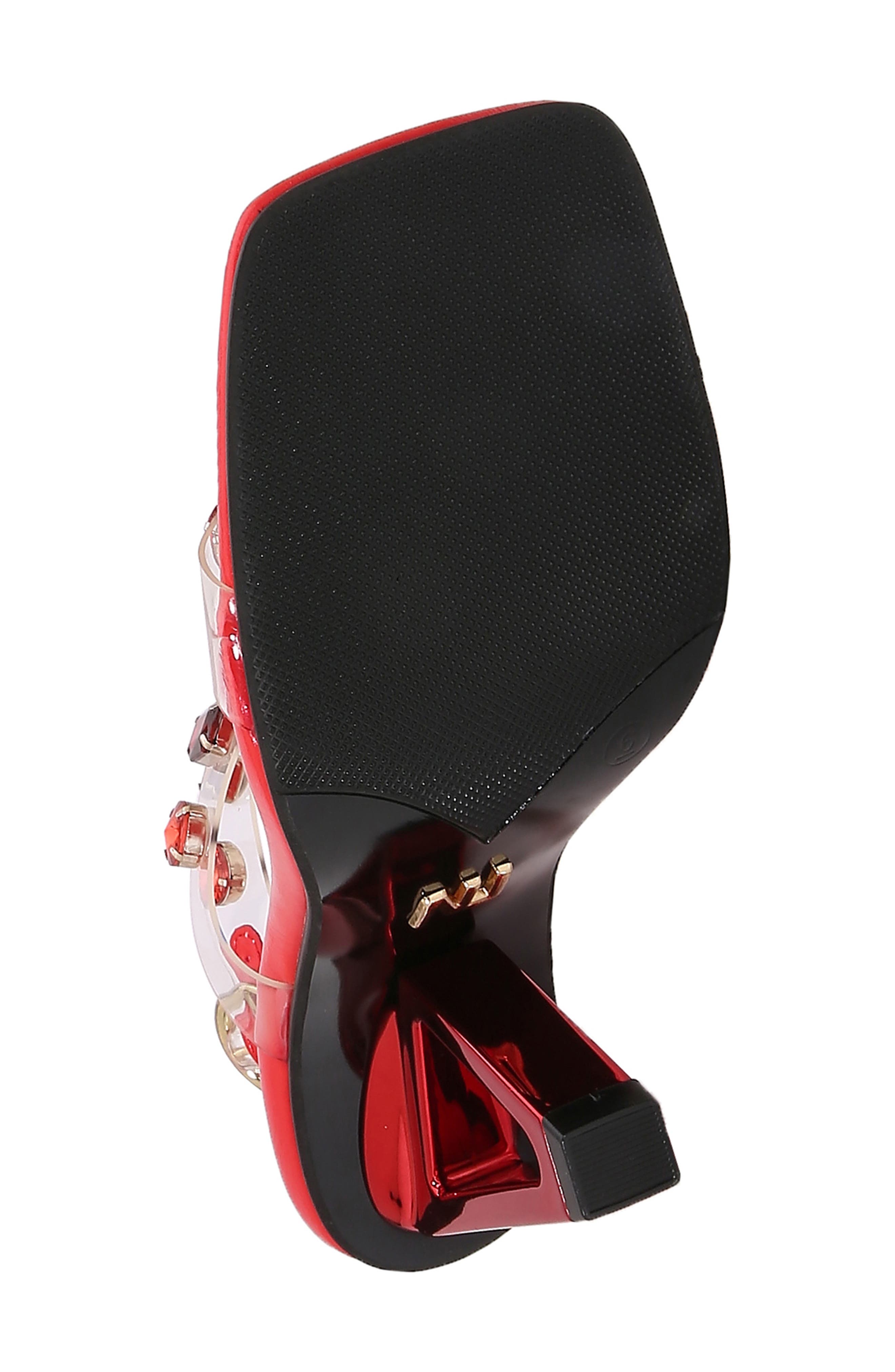 Gemnr Crystal Sandal, Alternate, color, RED