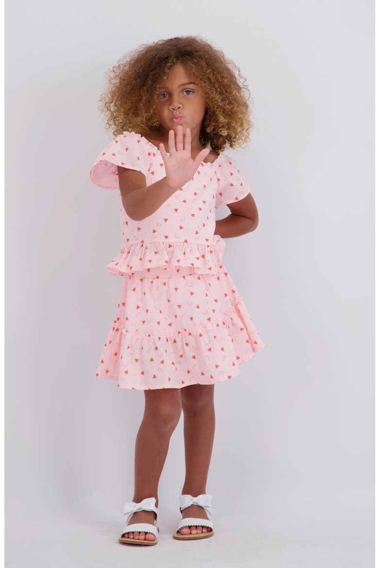 Smocked Top & Skort Set, Alternate, color, PKT- PINK WATERMELON