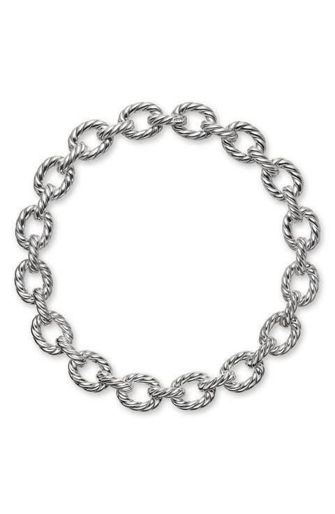 Sculpted Cable Oval Link Necklace