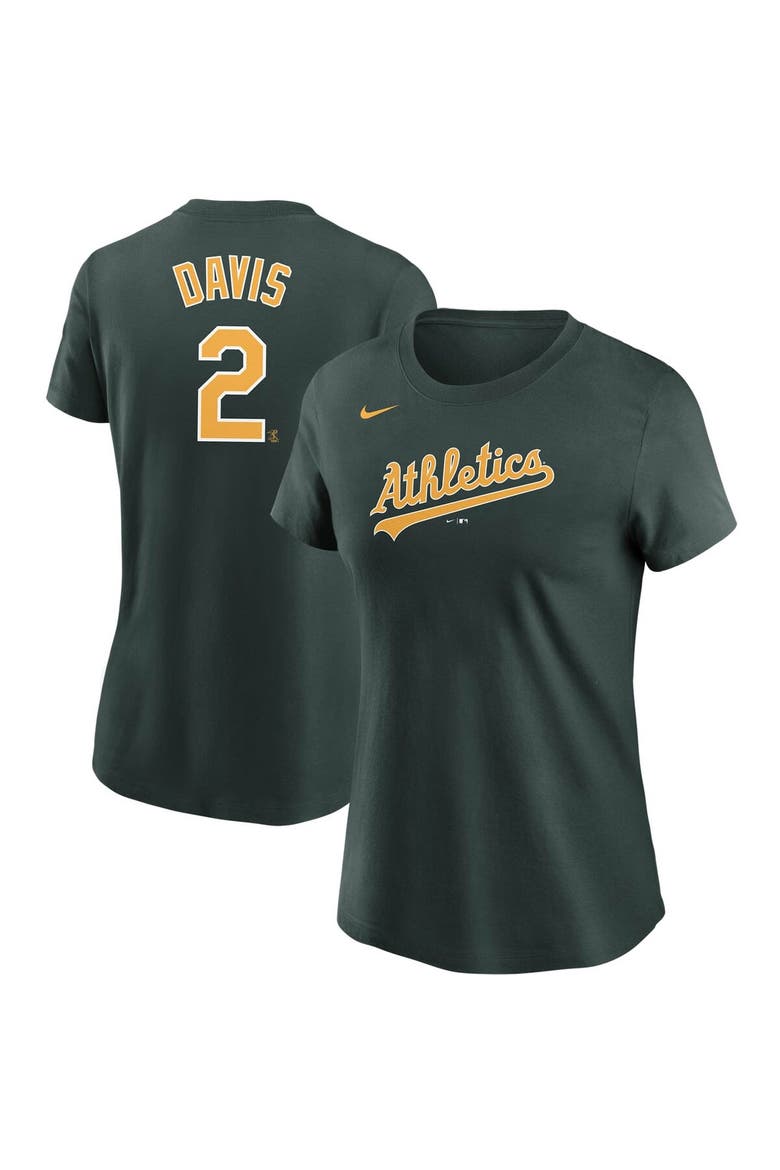 Women's Nike Khris Davis Green Oakland Athletics Name & Number T-Shirt, Main, color, Green