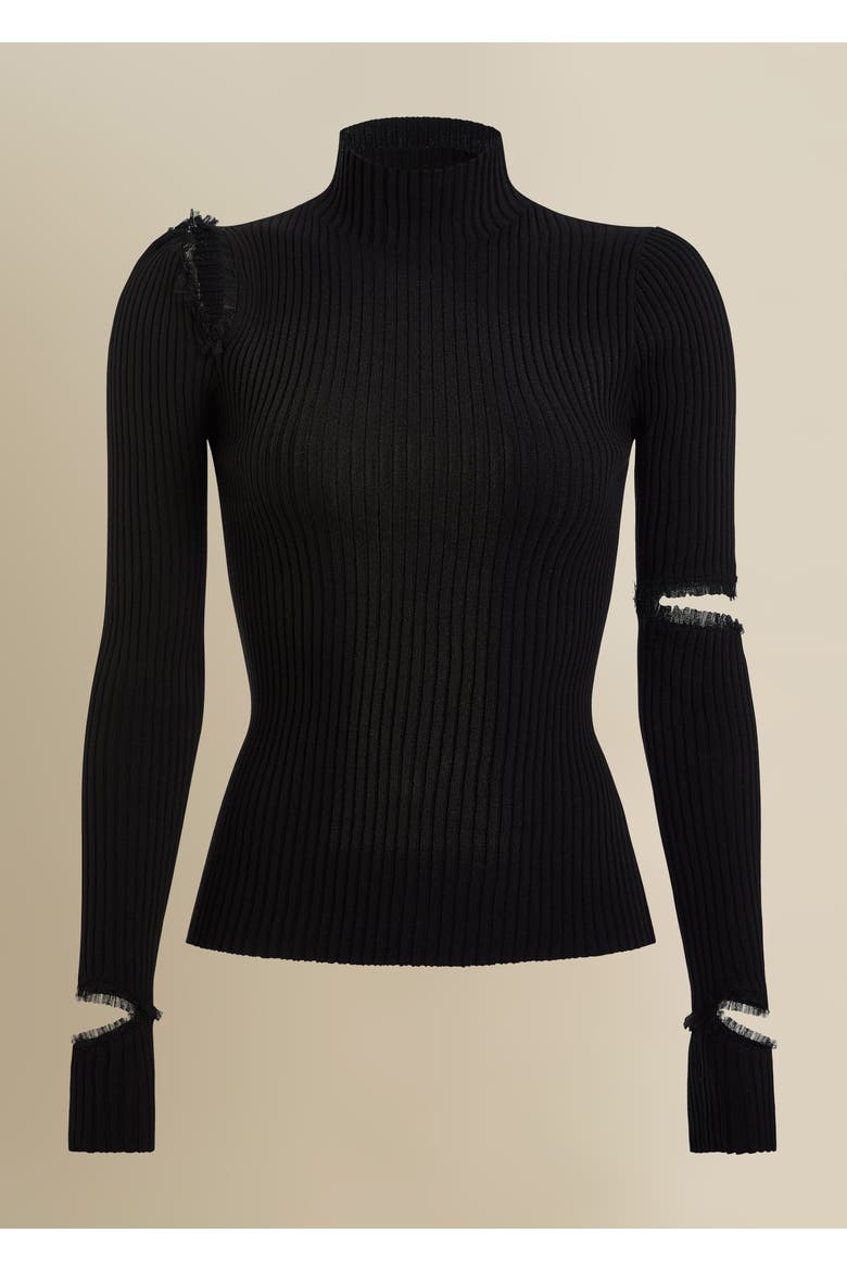 Salem Sleek Fitted Lightweight Knit Sweater, Main, color, Black