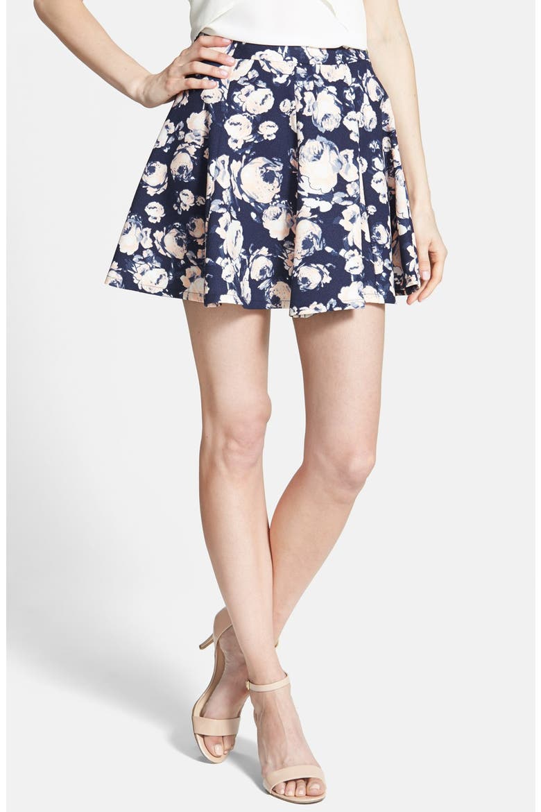 Print Skater Skirt, Main, color, DEEP PURPLE