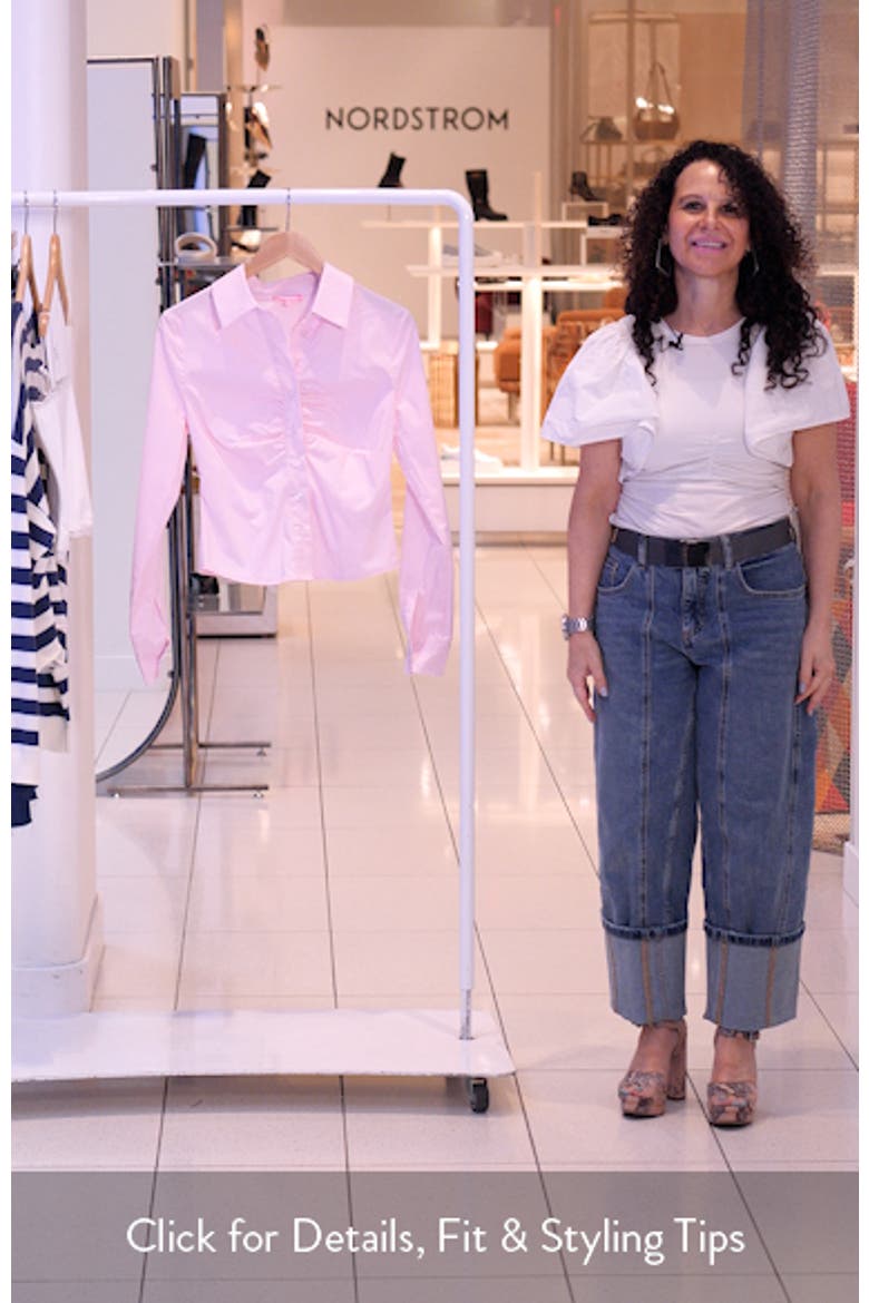 Delphina Ruched Button-Up Shirt video