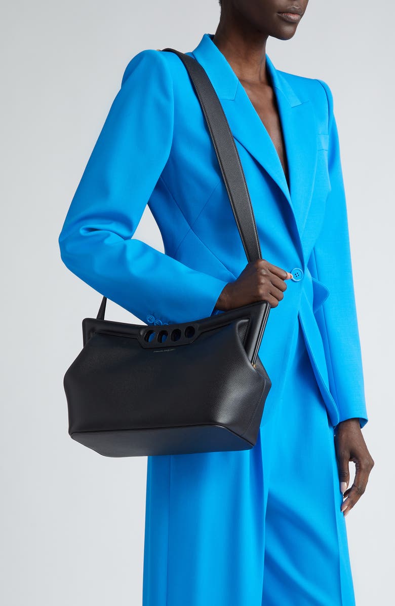 McQueen The Large Peak Leather Shoulder Bag, Alternate, color,