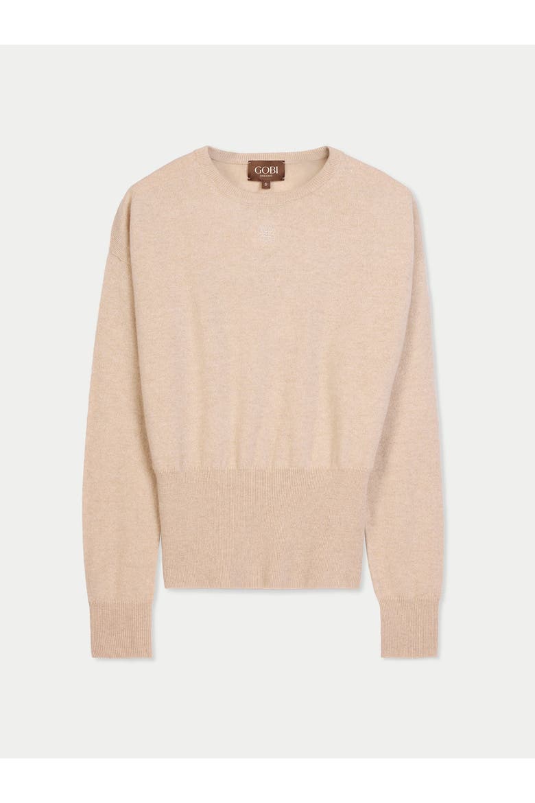 Cashmere Cinched-Waist Sweater, Main, color, beige
