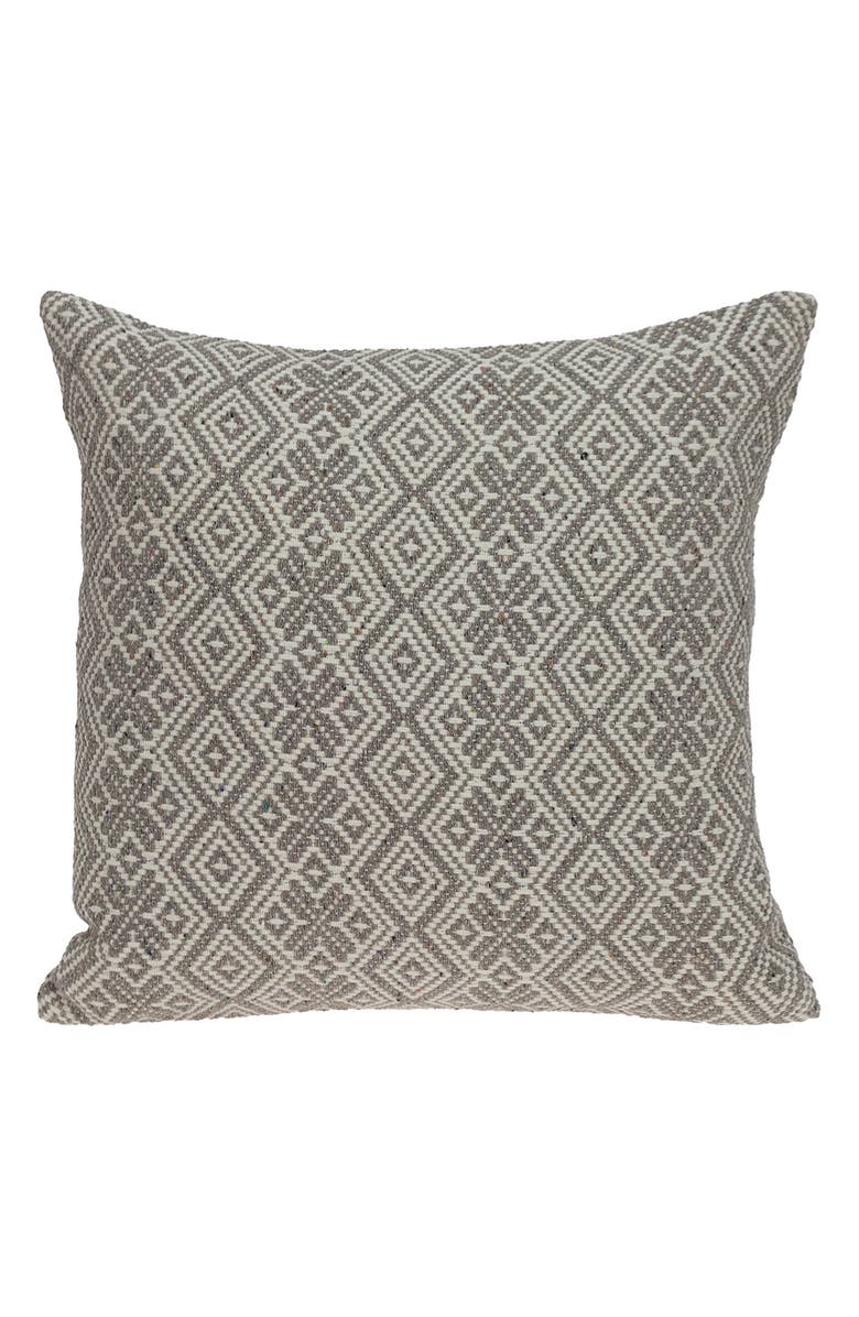 PARKLAND COLLECTION Embroidered Geo Throw Pillow, Main, color, Beige
