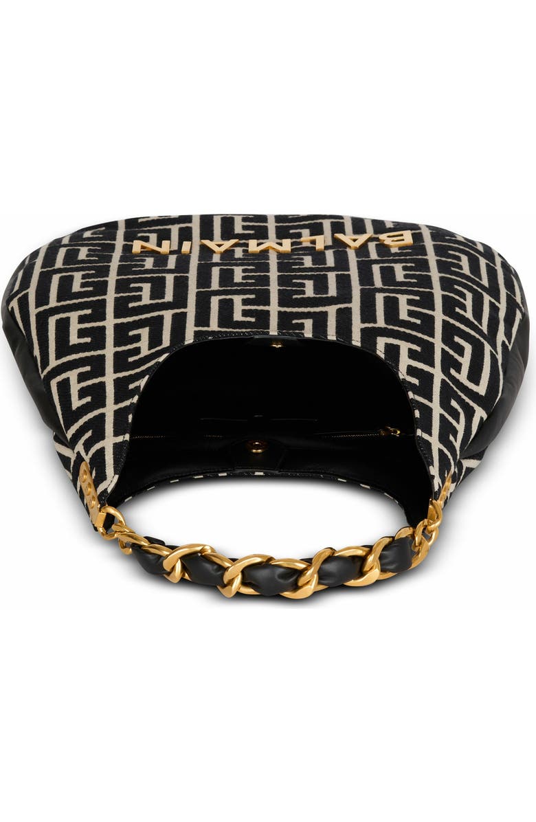 Balmain 1945 Soft Hobo Large Monogrammed Jacquard Tote Bag, Alternate, color,