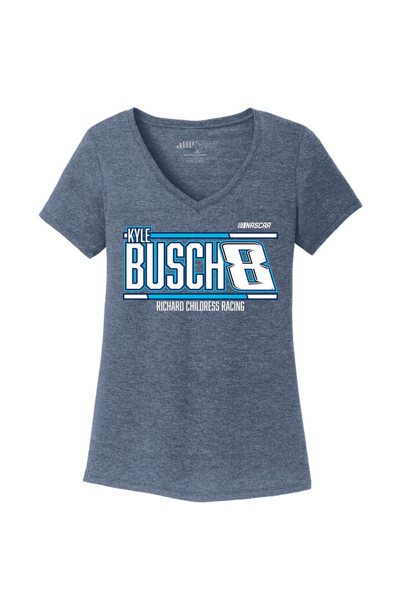 NASCAR Women's Richard Childress Racing Team Collection Navy Kyle Busch Tri-Blend V-Neck T-Shirt, Alternate, color, Navy