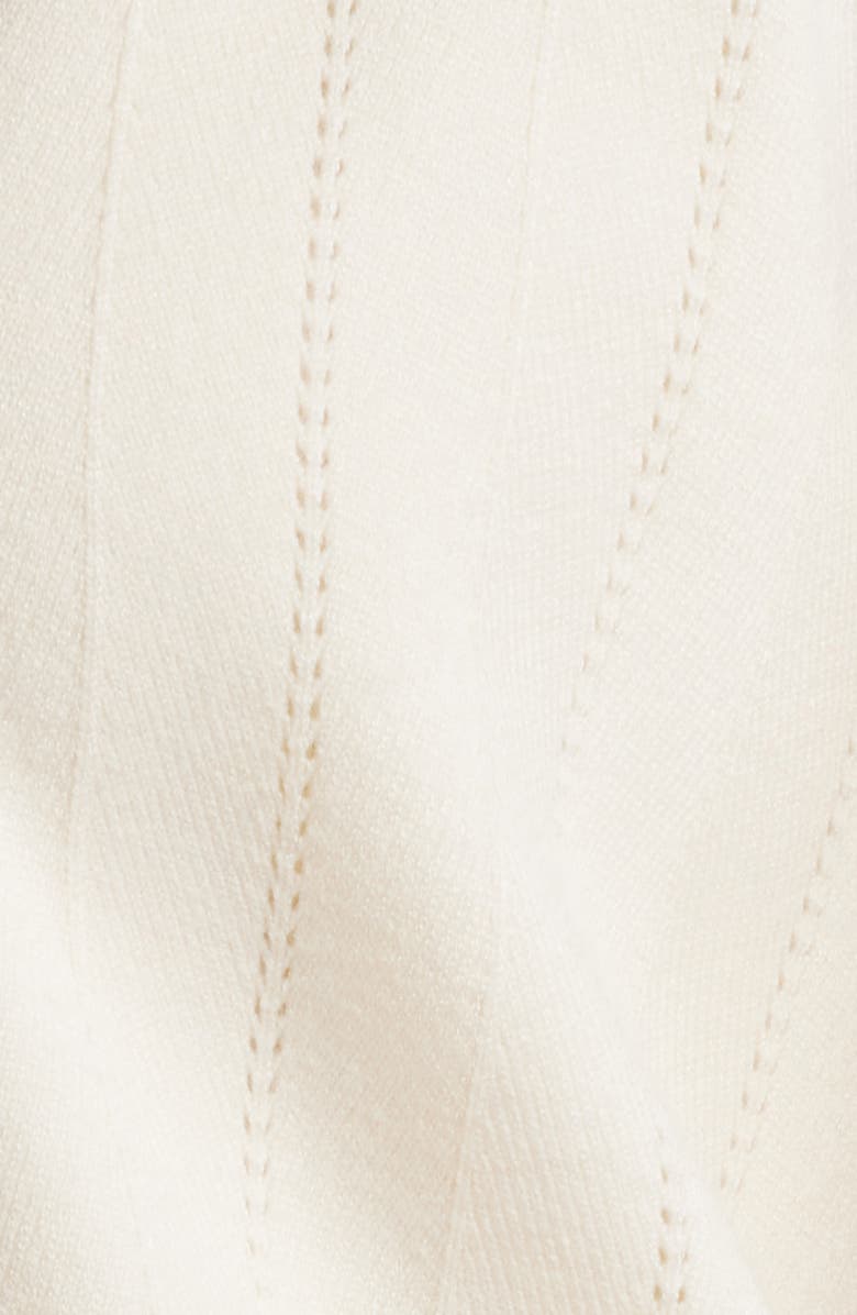 ZOE AND CLAIRE Pointelle Contrast Trim Cardigan, Alternate, color, 