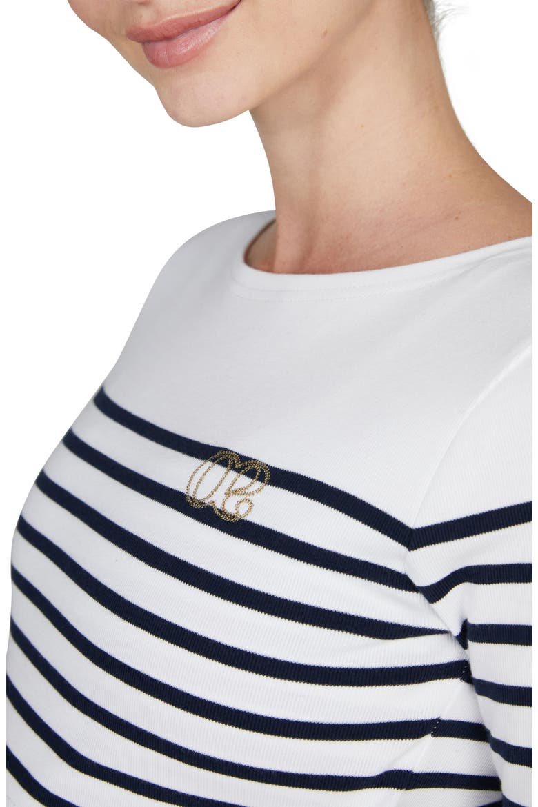 Benodet Maternity and nursing sailor shirt, Alternate, color, WHITE/ MARINE